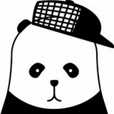 戴帽子的熊猫黑白头像