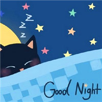 卡通猫咪说晚安的头像_good night