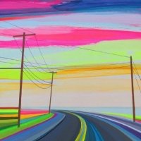 五颜六色的公路电线风景头像图片【点击鼠标右键下载】