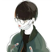 卡通侧脸戴口罩男头像黑白头像