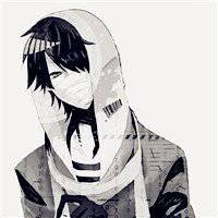 男动漫戴口罩头像黑白头像一对_微信头像图片