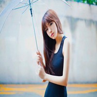 微信头像女生下雨撑伞的