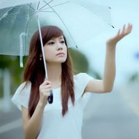 女生雨中头像