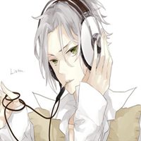 二次元男生戴耳机头像