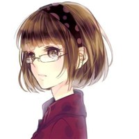 卡通戴眼镜头像女生