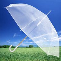 白色透明雨伞唯美图片