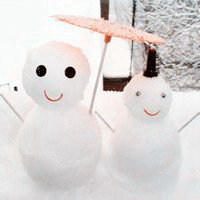 雪人情侣头像实景图片