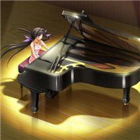 弹钢琴的女生动漫头像可爱点击鼠标右键下载
