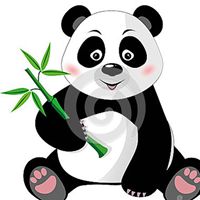 熊猫吃竹子卡通头像【点击鼠标右键下载】