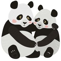 熊猫情侣卡通微信头像