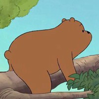 卡通小棕熊演出头像 棕色可爱小棕熊头像