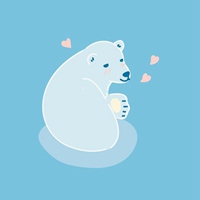 北极熊头像 简单的白色北极熊头像