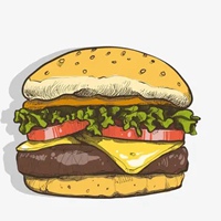 汉堡图片卡通图片 彩泥卡通可爱汉堡图片