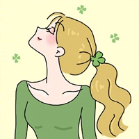 卡通绿色手绘简约女生头像一波