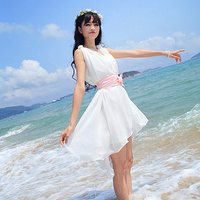 女生远景全身头像清凉海边意境唯美微信头像系