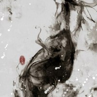 清新意境的手绘情侣微信头像,花落有余香