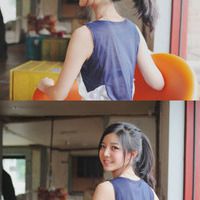 马尾侧面女生头像唯美