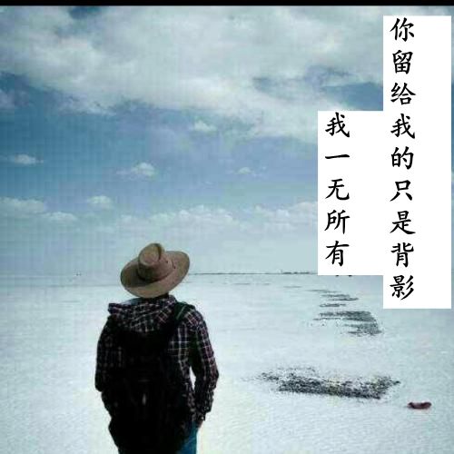 你留给我的只是背影一无所有的伤感带字男生头