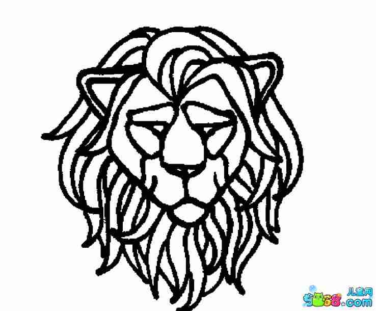 各种动物头像简笔画苍老的狮子