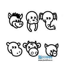 简笔画动物头像()