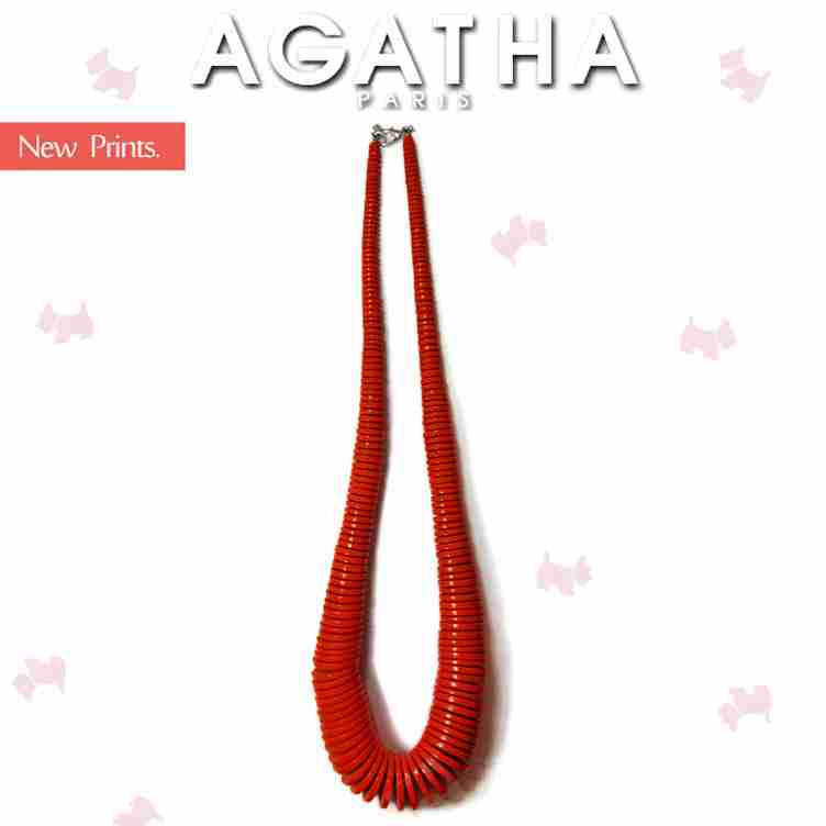 阿嘉莎狗狗agatha项链橘红色大片毛衣链法国scottie
