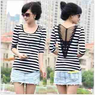 黑白条纹t卡通兔