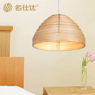 中式简约现代餐厅灯创意喇叭灯田园卧室阳台书房原木