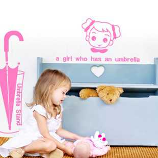 过道标示贴纸卡通人物装饰墙贴可