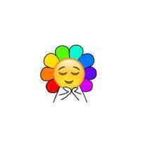 emoji头上戴花恶搞微信表情