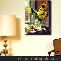 diy手绘油画客厅风景花卉