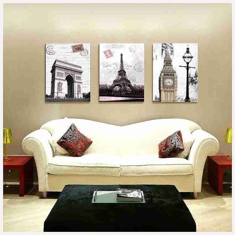 英伦建筑风景无框画挂画墙壁画客厅餐厅现代装饰画