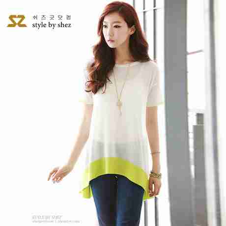 宽松短袖清新素雅女