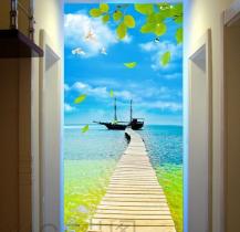 高清风景透视现代简约背景壁画电视客厅墙纸卧室玄关