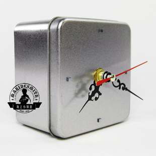 小铁匠diy铁盒钟简约银色