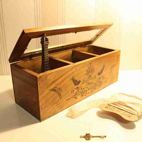 桌面玻璃竹编小盆栽简约家居