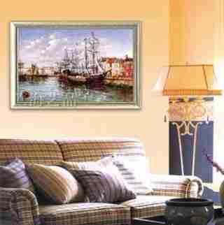 蓝天白云大海壁画