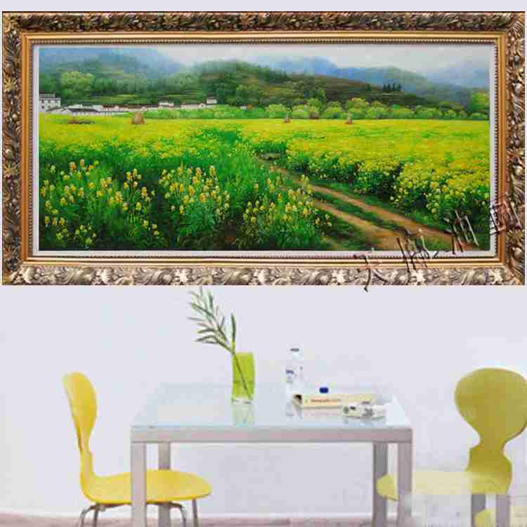 现代风景油画客厅油画油菜花壁画