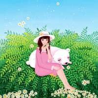 手绘系列画儿晴天