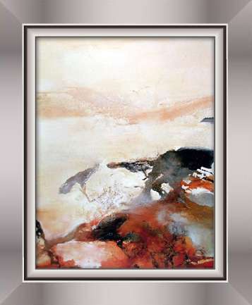 装饰画欧式简约有框画手绘油画客厅装饰画花田风景油