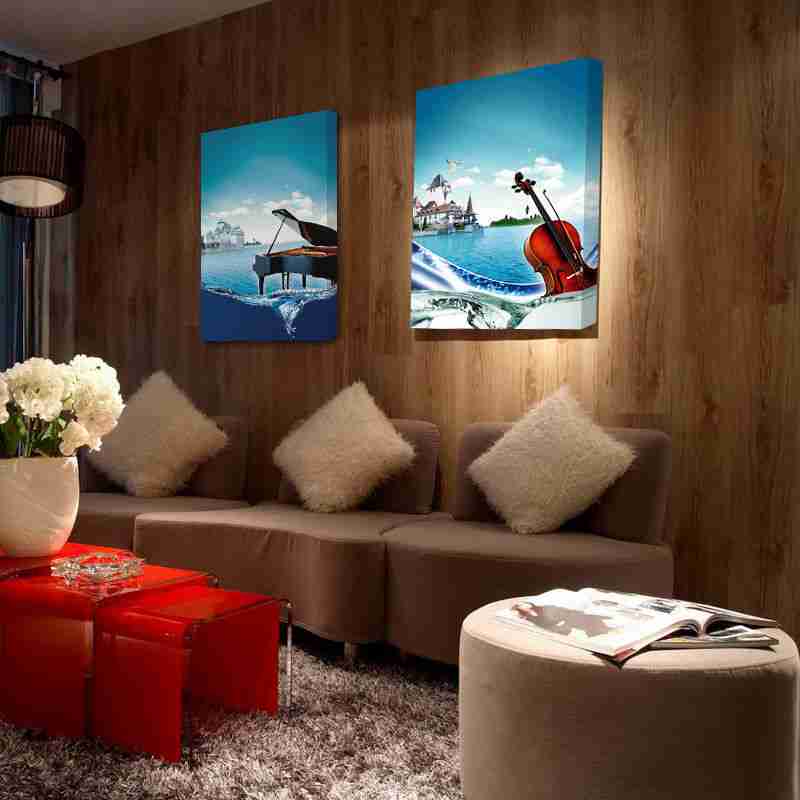 爱家艺术纯手绘花卉油画扶桑花拼套客厅卧室装饰