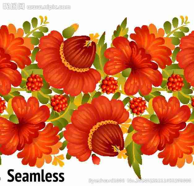 手绘花卉矢量图__花草