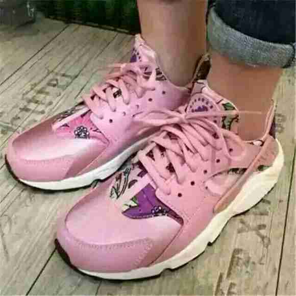 动跑步鞋男鞋骚粉红花卉