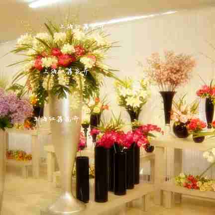 景客厅落地大型花艺花卉