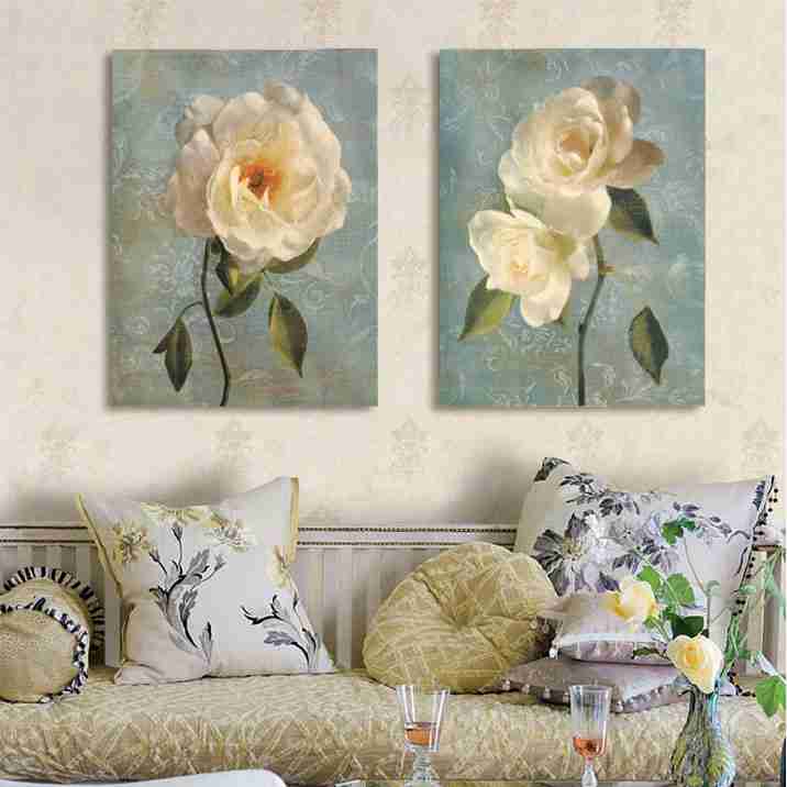 田园花卉美式乡村风格客厅装饰画卧室无框