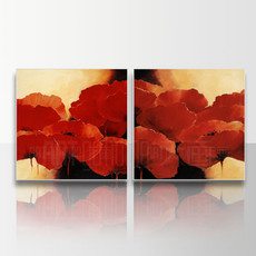 画二联拼套画抽象花卉