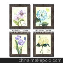 墙面装饰画自然花卉图案