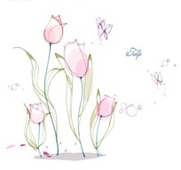 手绘素描花朵植物图案矢量图