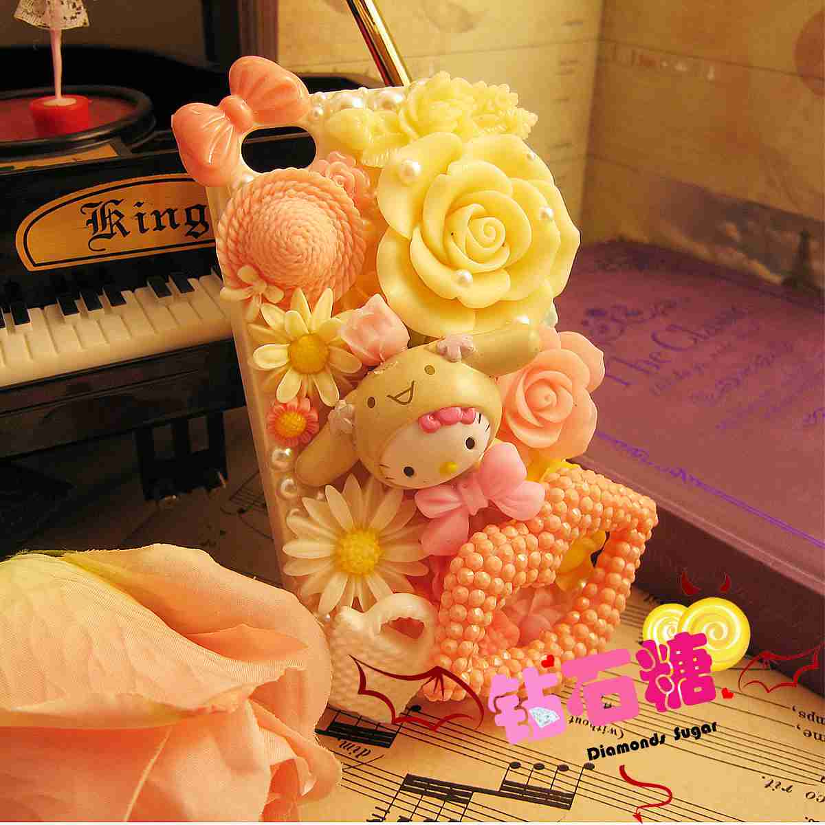 日本流行田园花朵kt猫成品