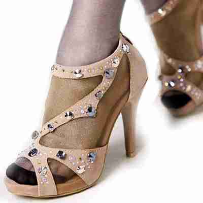 鱼嘴蕾丝花朵磨砂罗马鞋