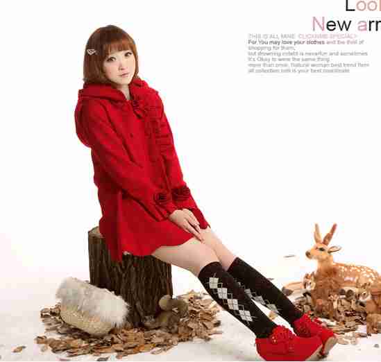 花朵双排扣大帽子